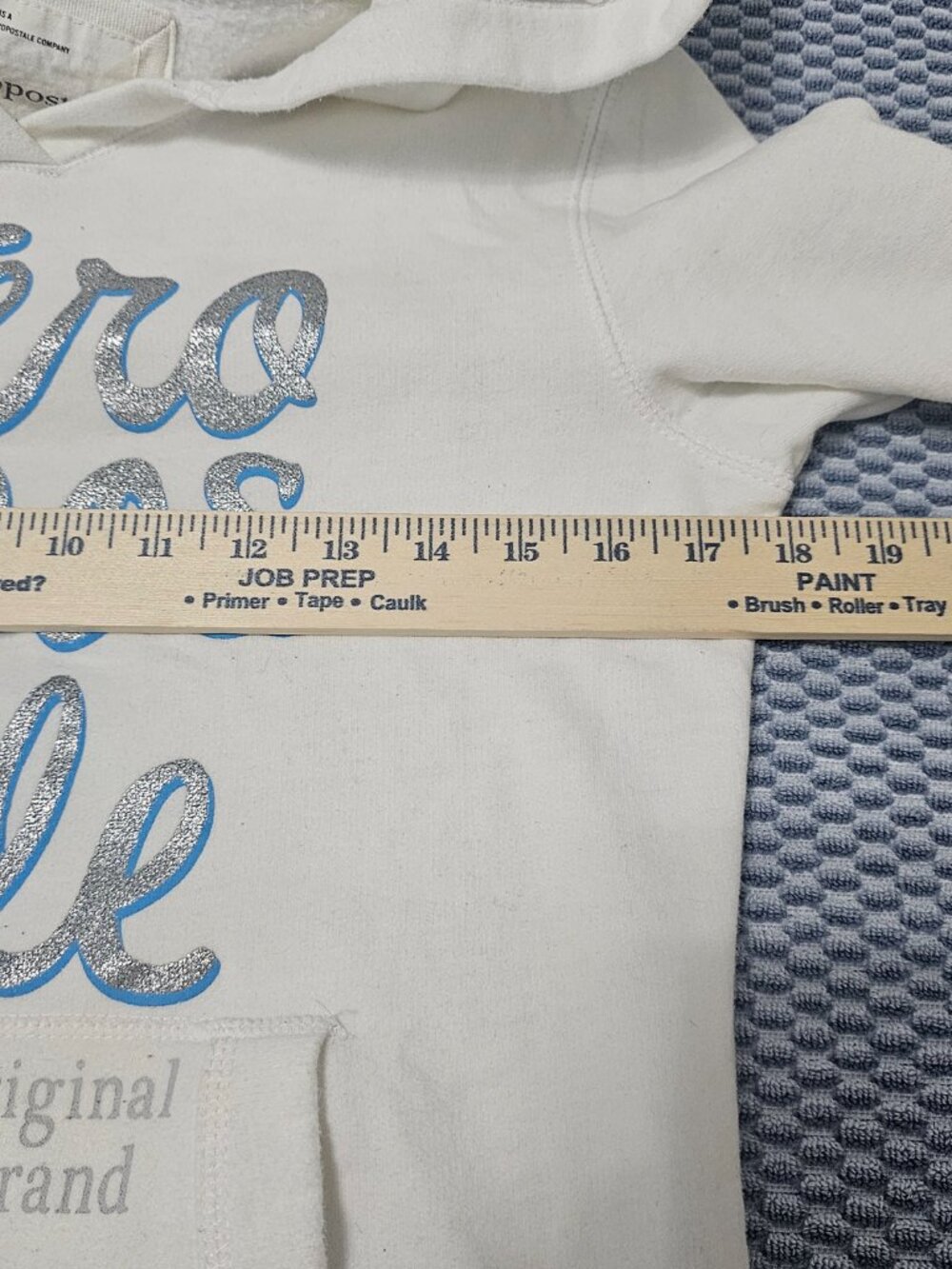 Aeropostale White Pullover Hoodie Sweatshirt with Pocket - Size Medium - Picture 5 of 6